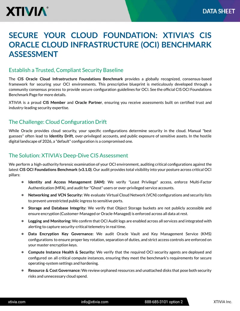 CIS Oracle Cloud Infrastructure Benchmark Assessment