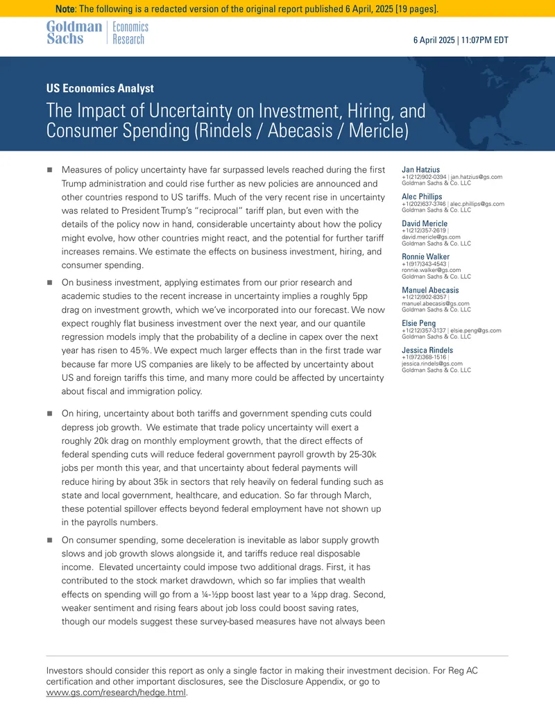 Impact of Policy Uncertainty on Economic Activity