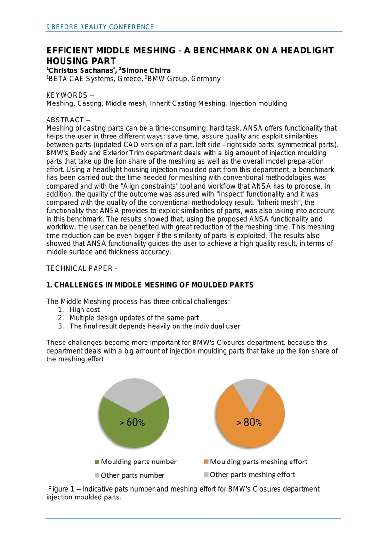 Benchmark Study on Middle Meshing for Headlight Housing