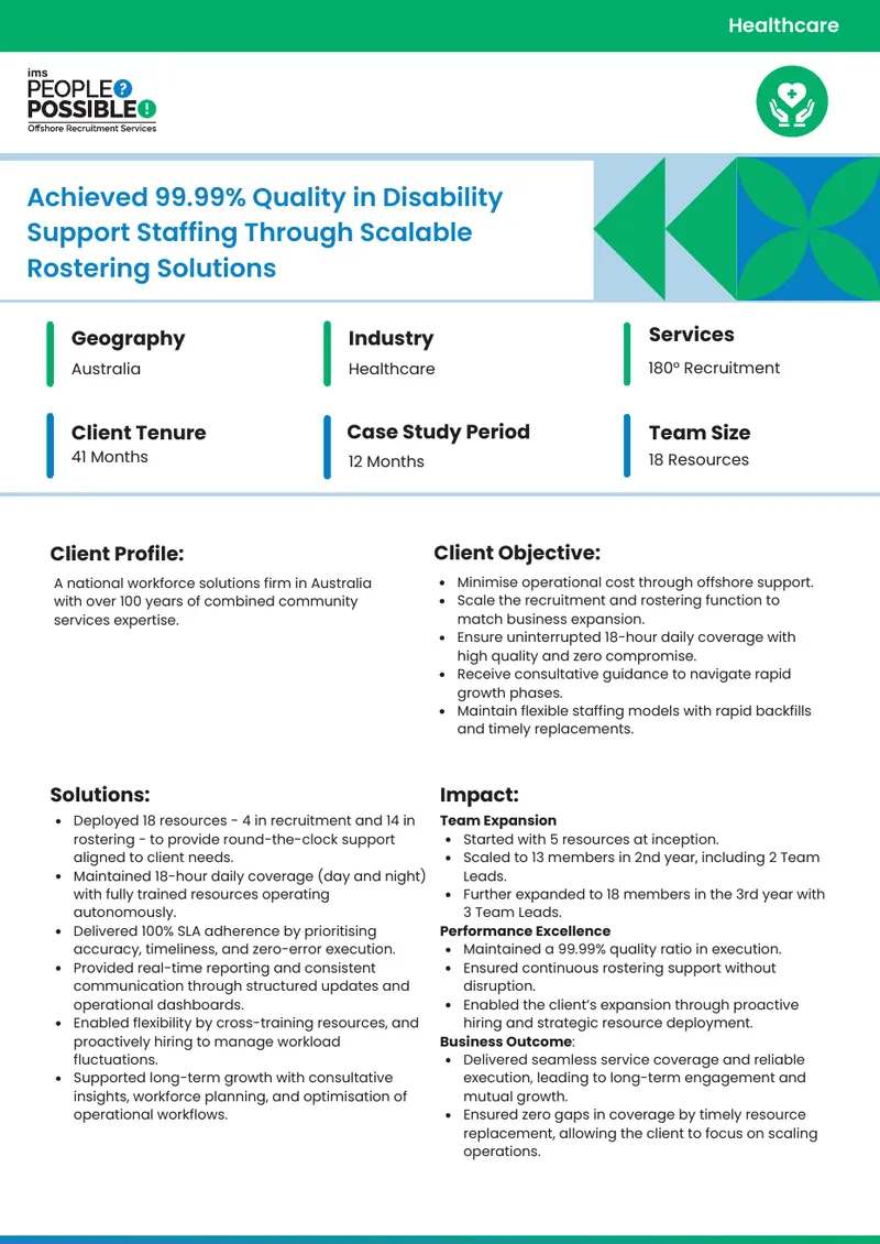 Case Study on Disability Support Staffing Solutions