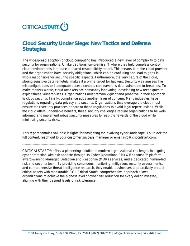 Cloud Security Tactics and Defense Strategies