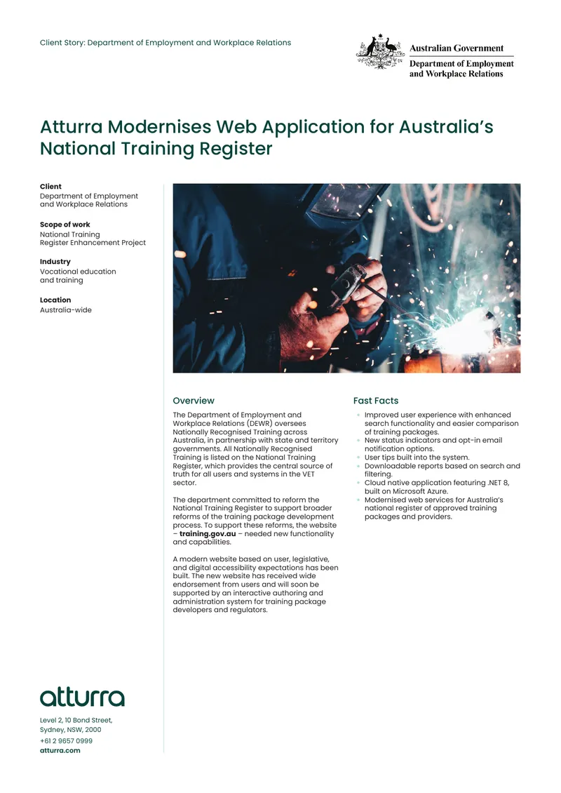 National Training Register Enhancement Project Overview