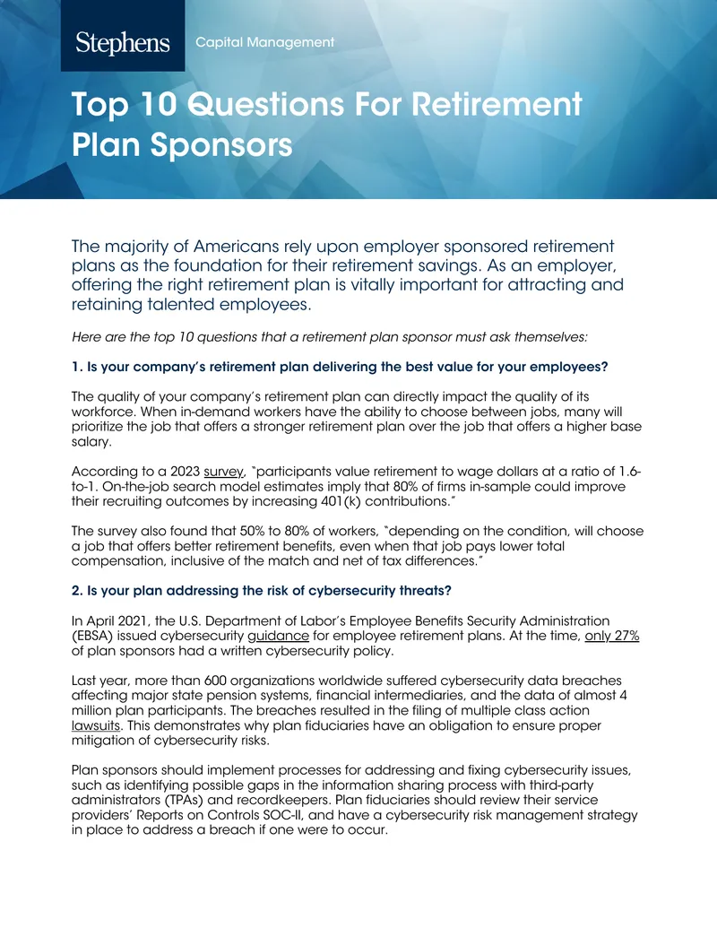 Top Questions for Retirement Plan Sponsors
