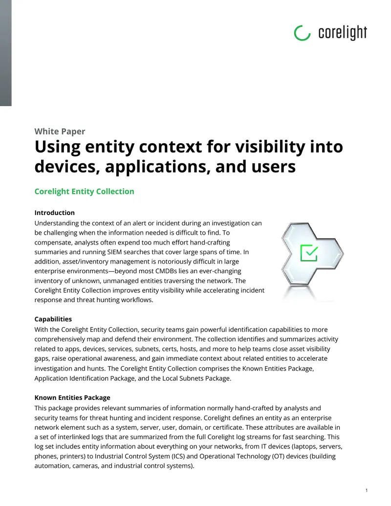 Corelight Entity Collection for Enhanced Security Visibility