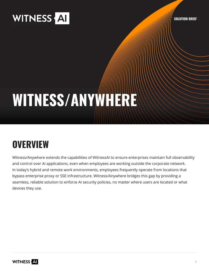 Witness/Anywhere AI Security Solution Brief