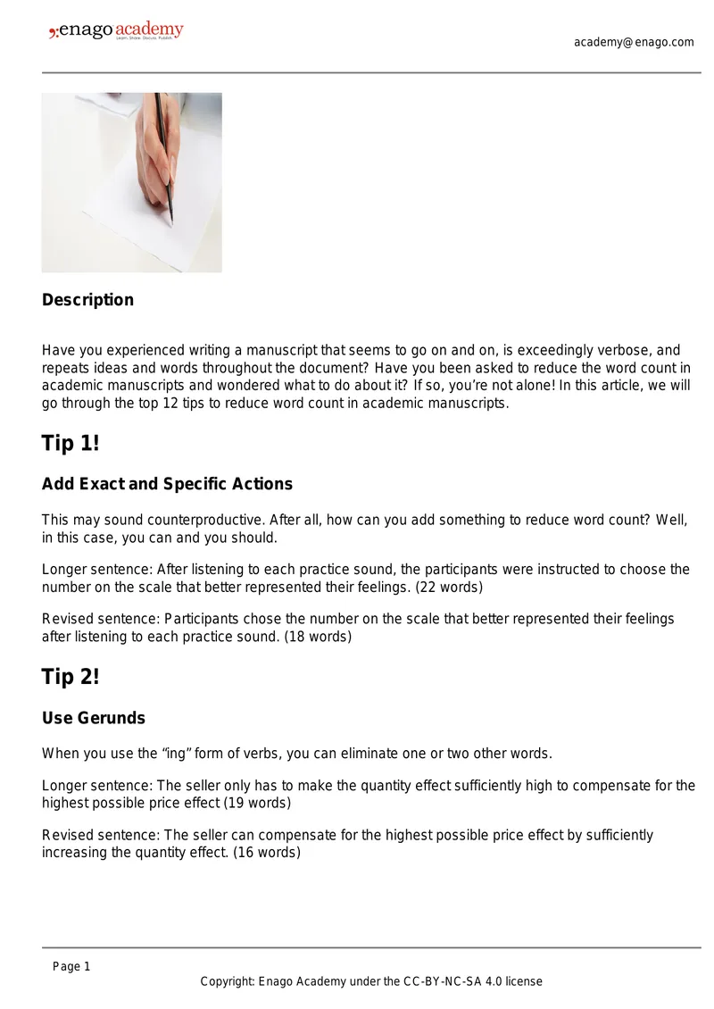 Tips for Reducing Word Count in Academic Manuscripts