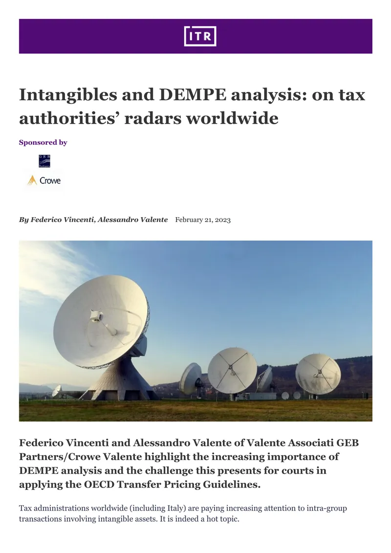 Intangibles and DEMPE Analysis in Taxation