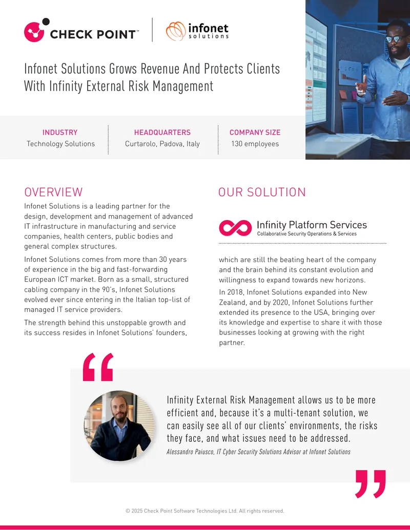 Infonet Solutions Case Study on Infinity External Risk Management