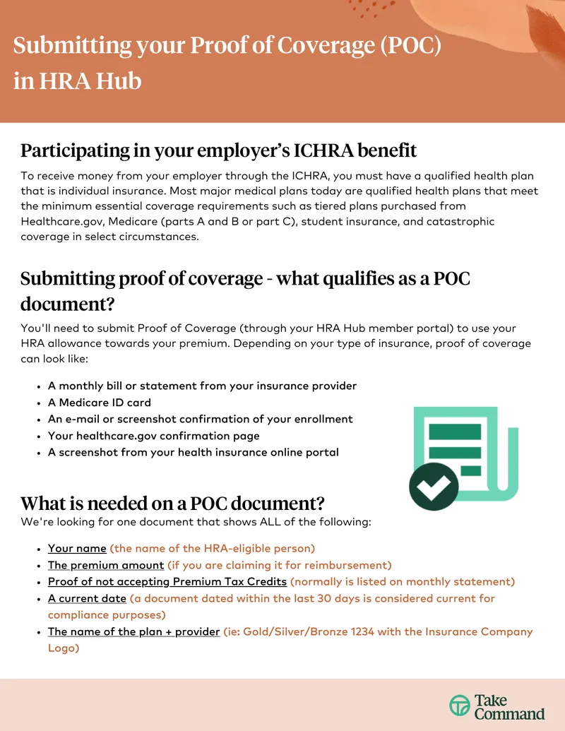 Submitting Proof of Coverage for ICHRA Benefits