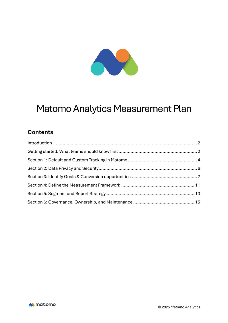 Matomo Analytics Measurement Plan Guide