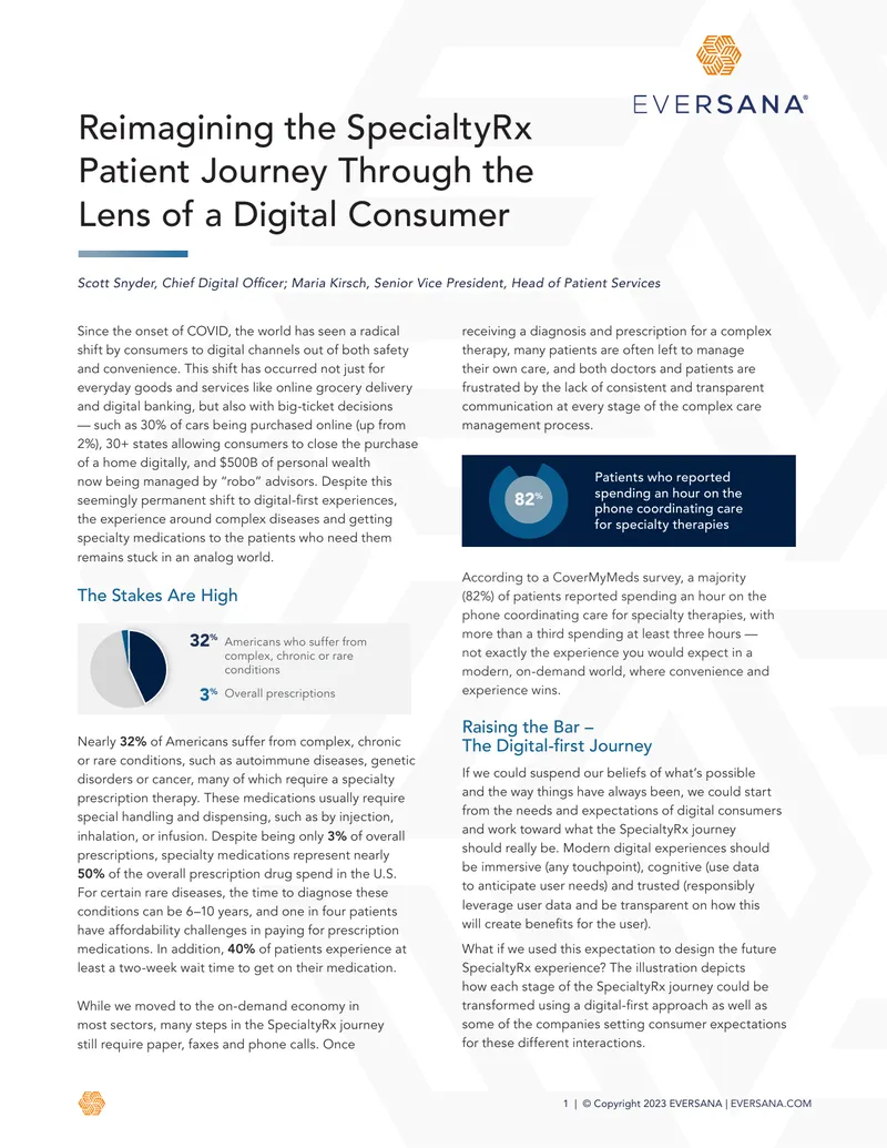 Reimagining the SpecialtyRx Patient Journey