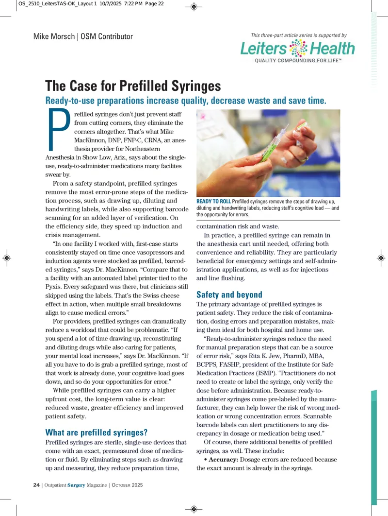 The Case for Prefilled Syringes