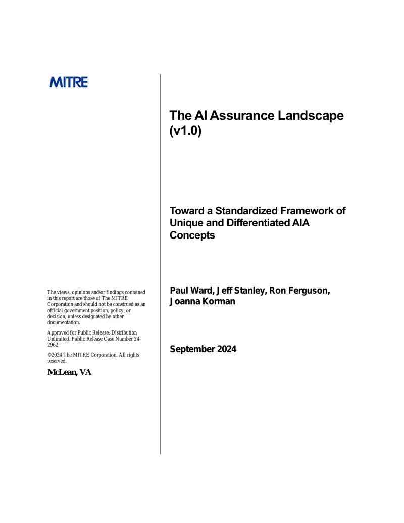 AI Assurance Landscape Framework Development