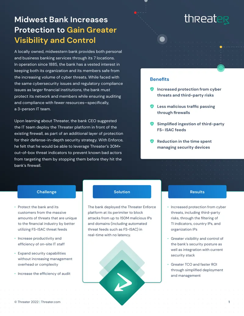 Midwest Bank Enhances Cybersecurity with Threater Platform