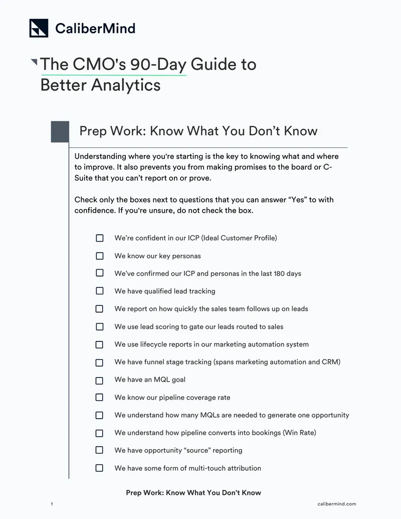 CMO's 90-Day Guide to Better Analytics