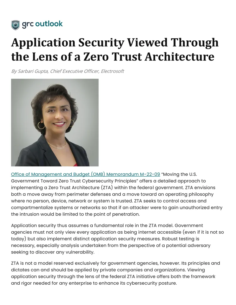 Application Security and Zero Trust Architecture Implementation