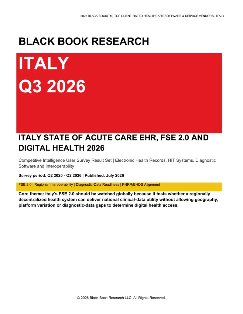 2026 Italy Healthcare Software and Service Vendor Report