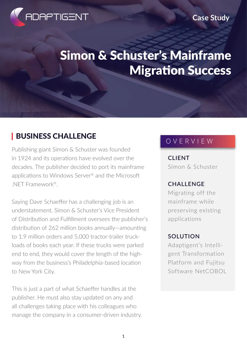 Simon & Schuster Mainframe Migration Case Study