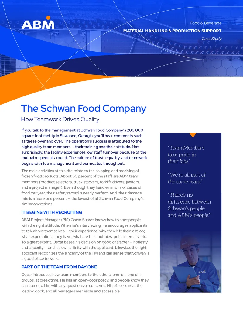 Teamwork and Quality in Food Production Case Study