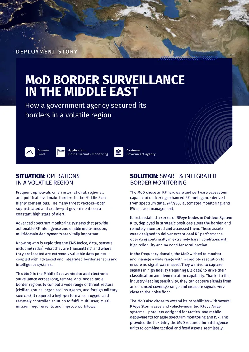 MoD Border Surveillance in the Middle East