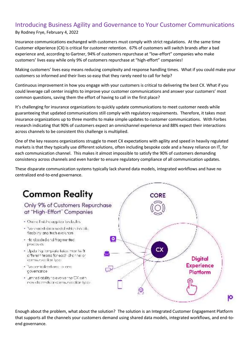 Business Agility and Governance in Customer Communications