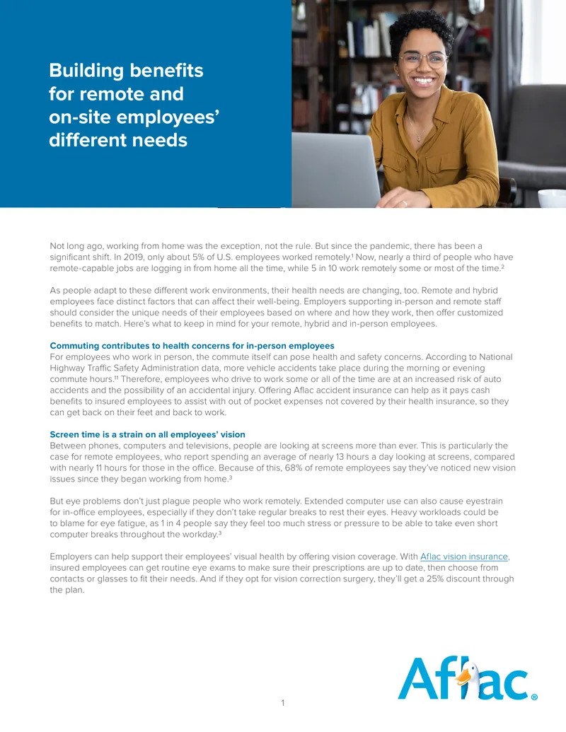 Benefits for Remote and On-Site Employees