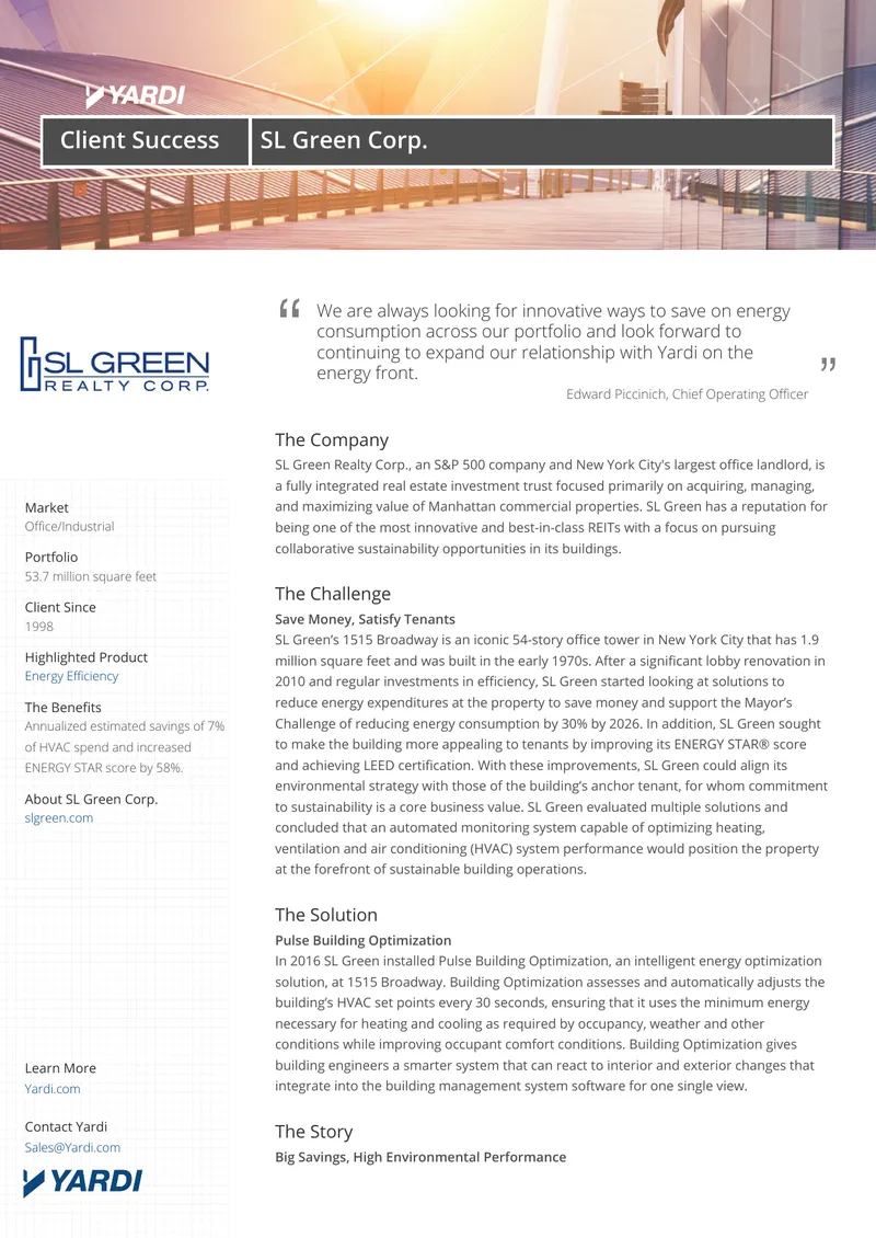 SL Green Corp. Energy Optimization Case Study