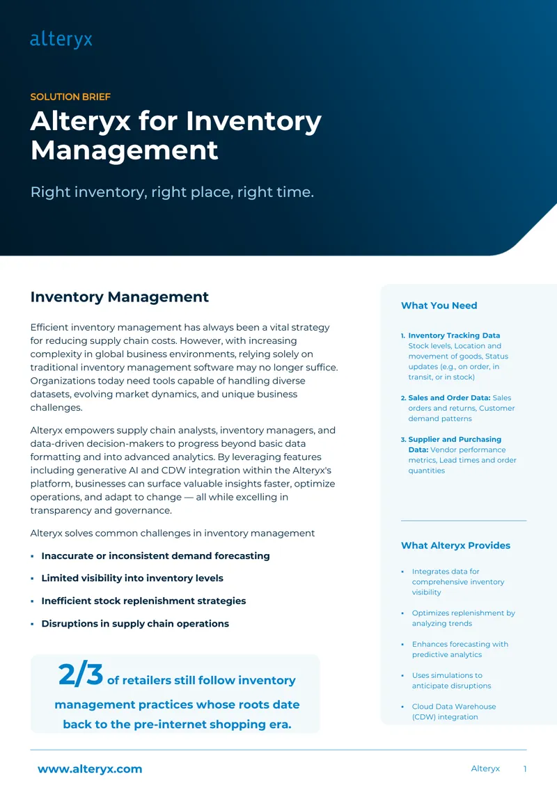 Data-Driven Inventory Management Solutions preview page 1