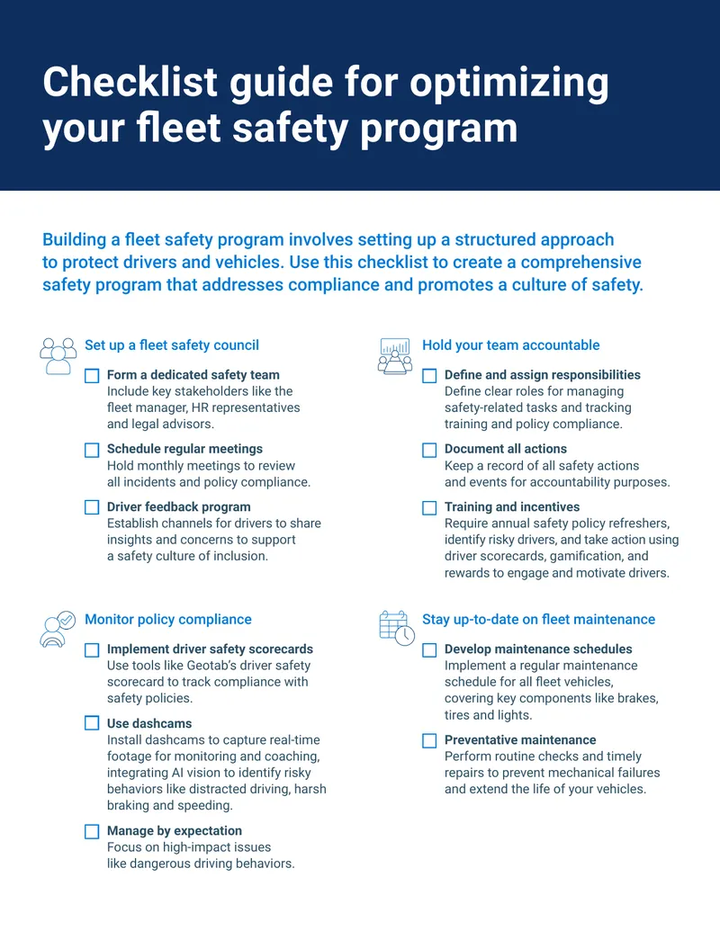 Checklist Guide for Optimizing Fleet Safety Program
