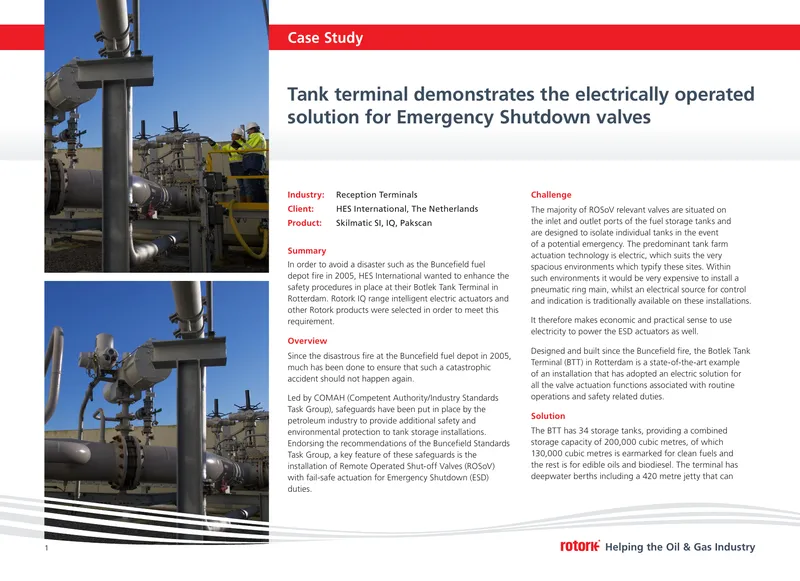 Safety Instrumented System Implementation at Botlek Tank Terminal