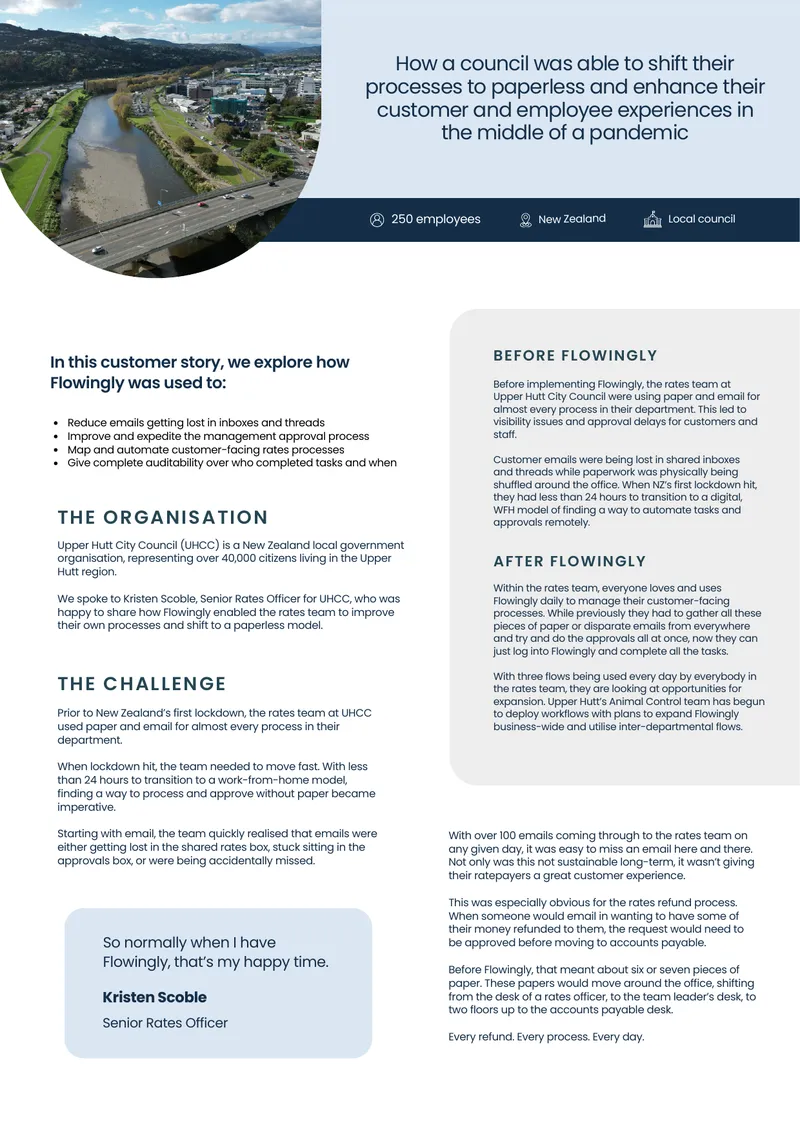 Upper Hutt City Council Workflow Implementation Case Study
