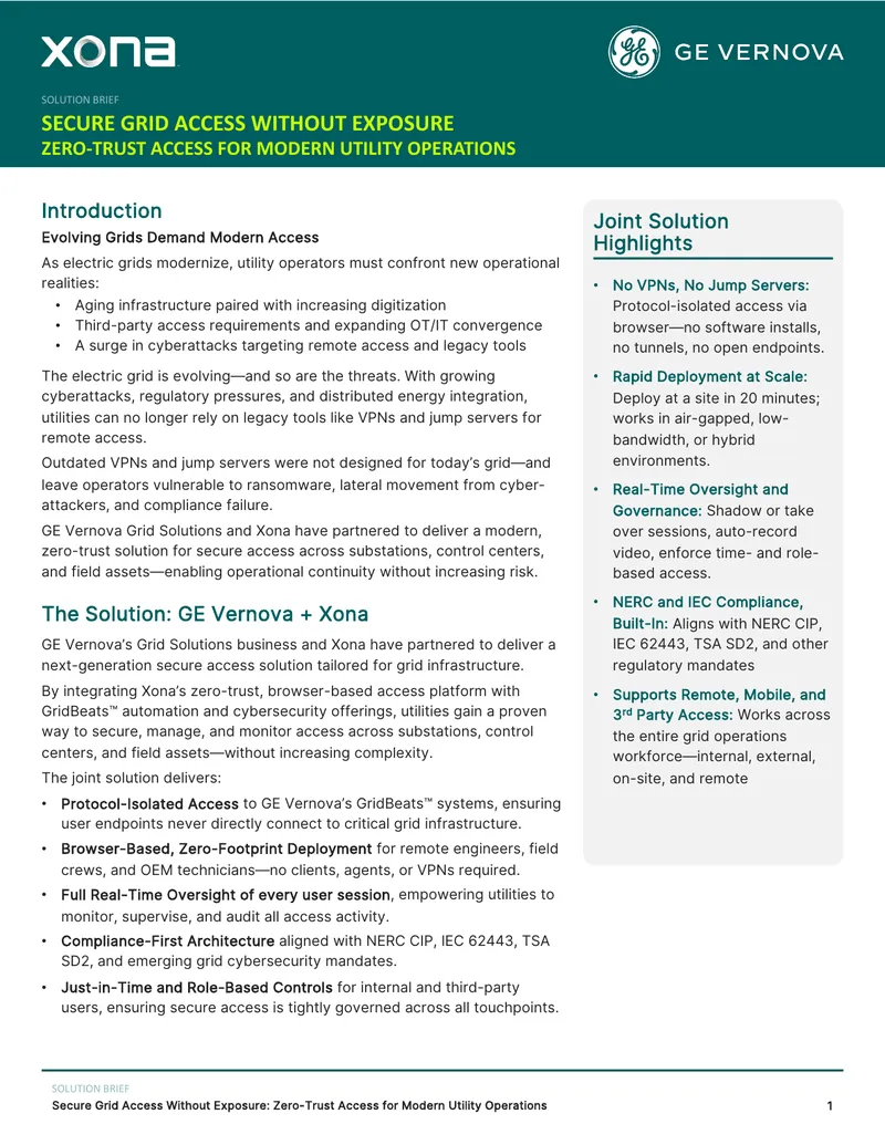 Zero-Trust Access Solution for Utility Operations