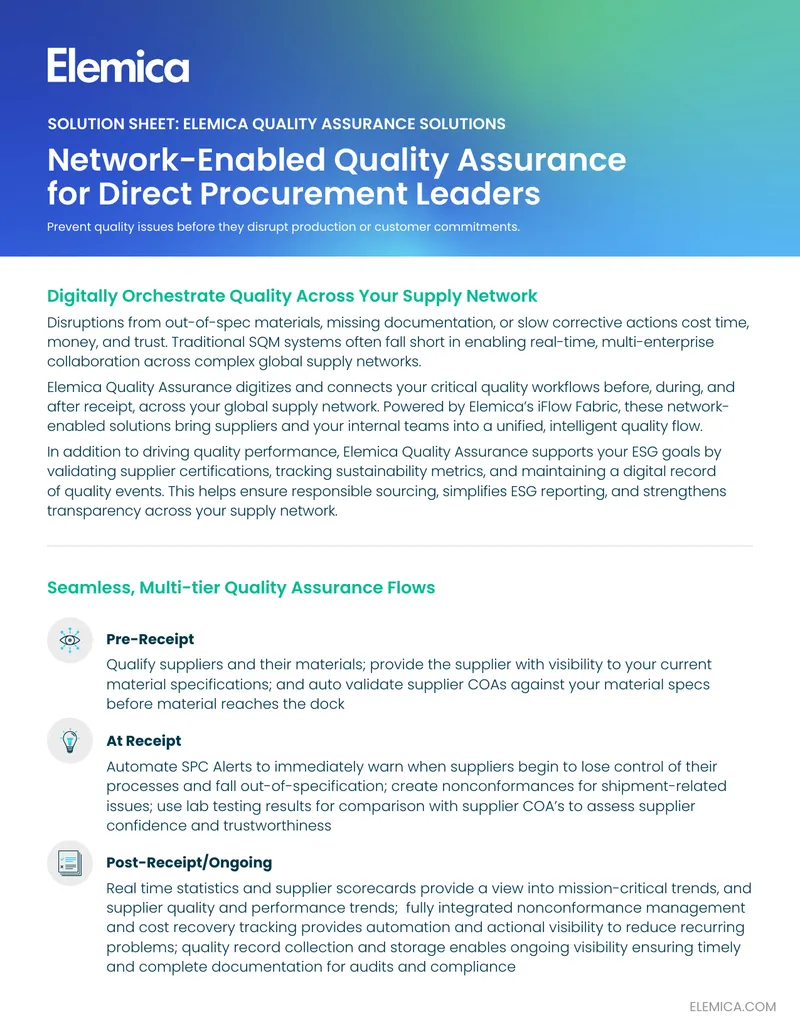 Network-Enabled Quality Assurance Solutions Overview