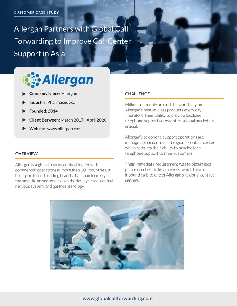 Allergan Call Center Support Improvement Case Study