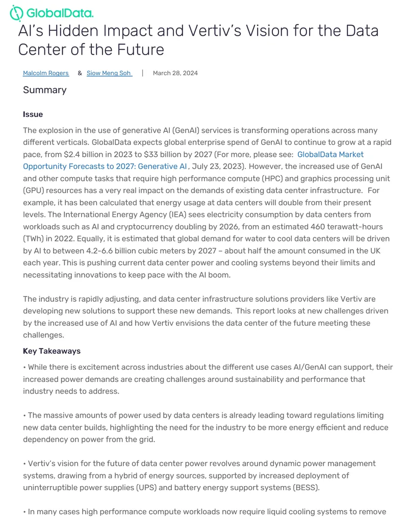 Impact of AI on Data Center Infrastructure