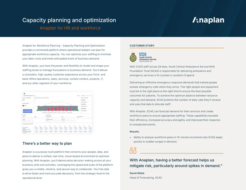 Anaplan for Workforce Planning and Optimization