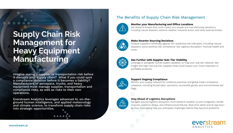 Supply Chain Risk Management for Heavy Equipment Manufacturing