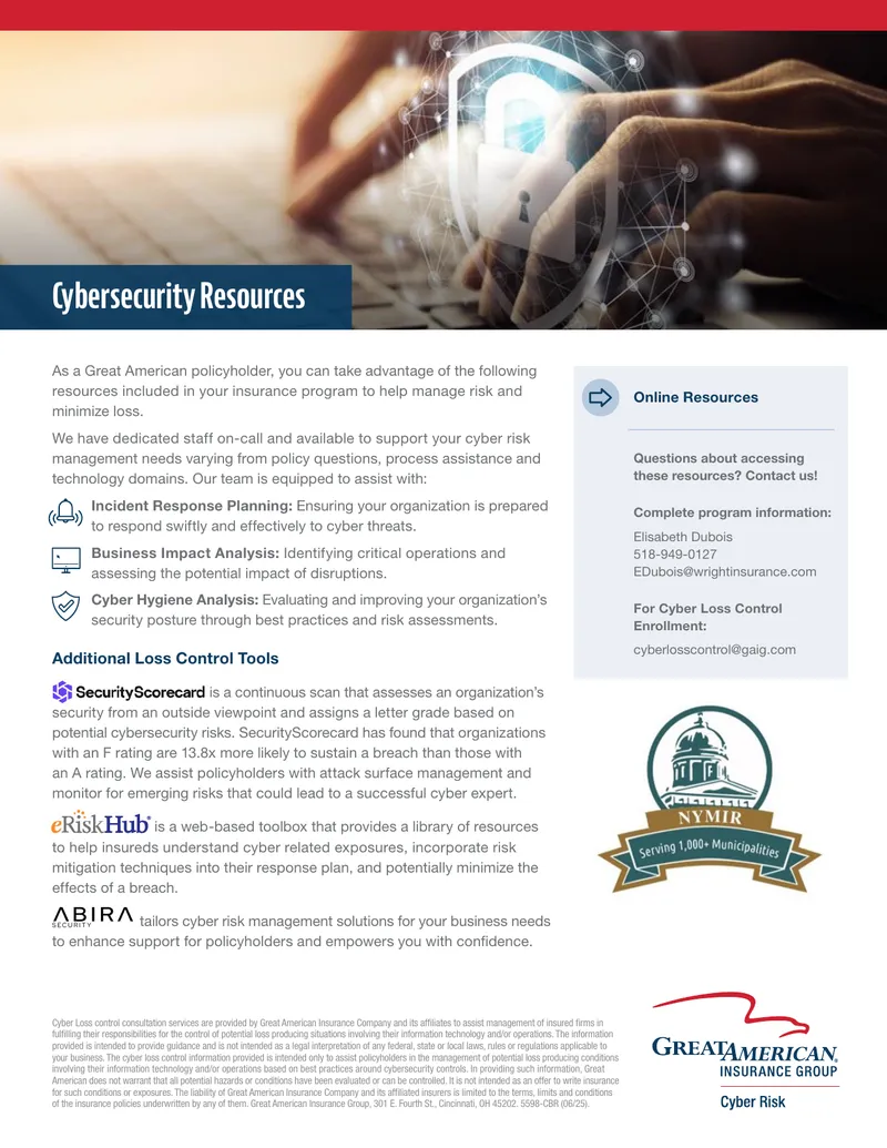 Cybersecurity Risk Management Resources for Policyholders