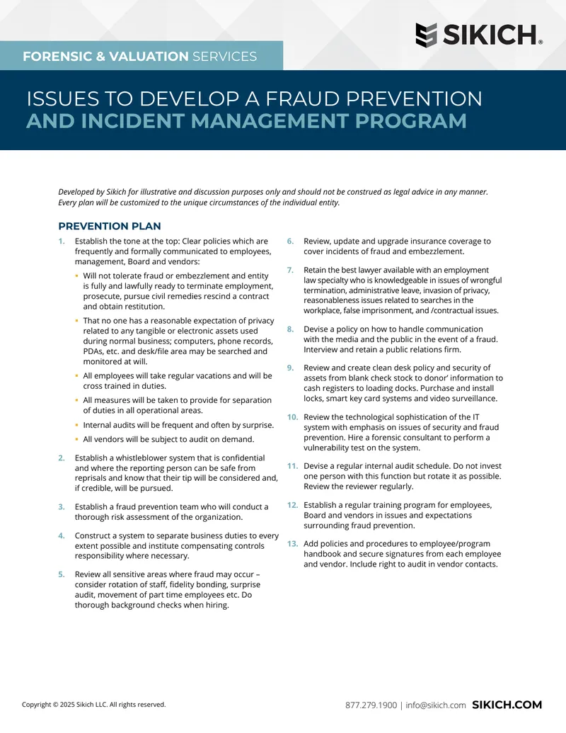 Fraud Prevention and Incident Management Program Guide