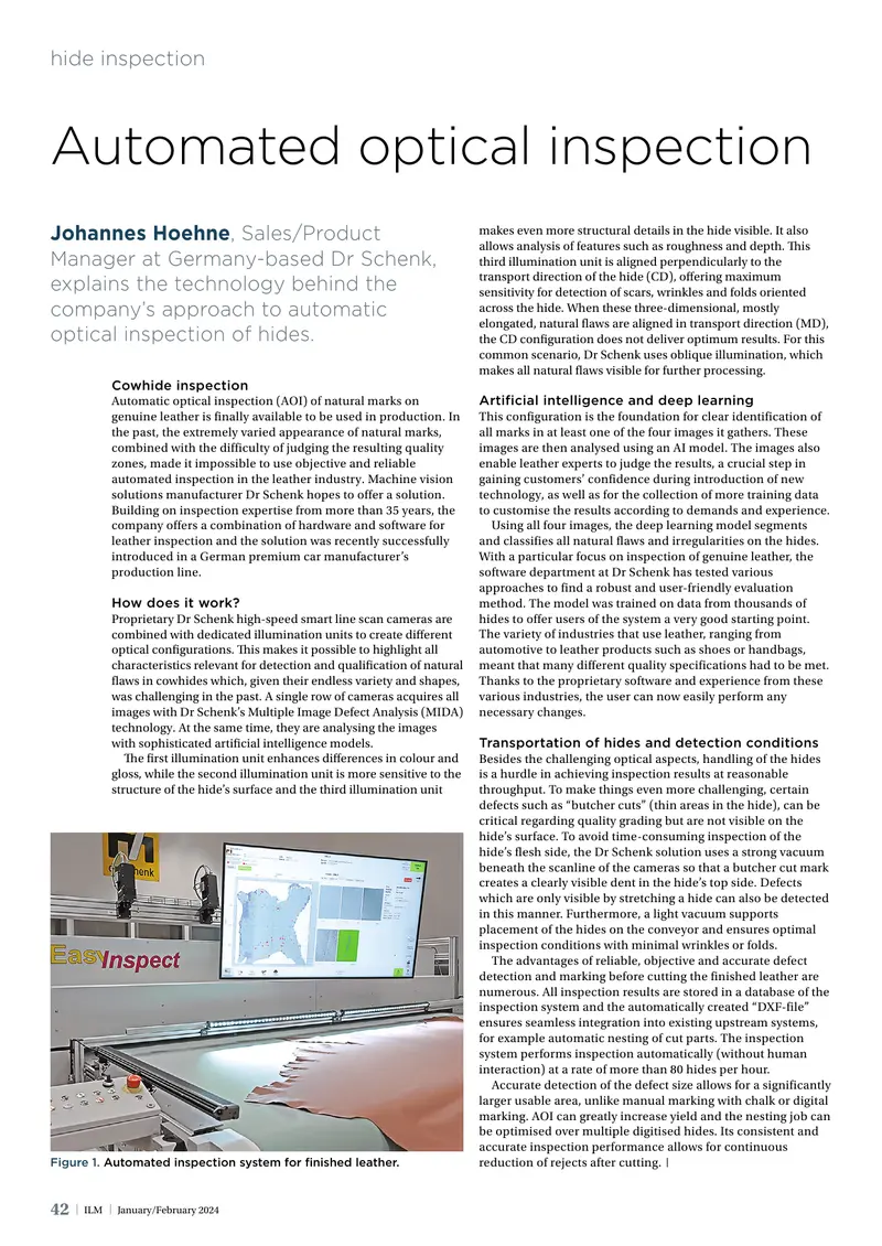 Automated Optical Inspection System for Leather