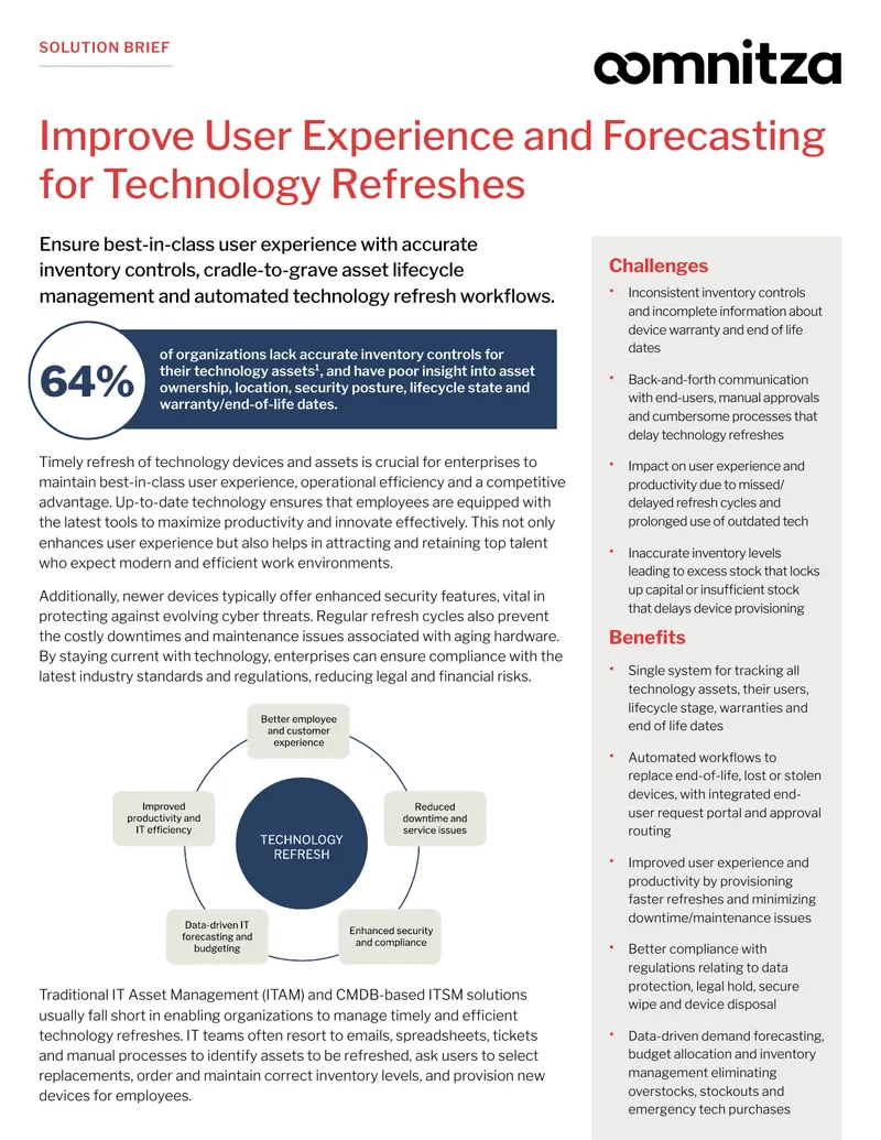 Technology Refresh Management Solution Brief