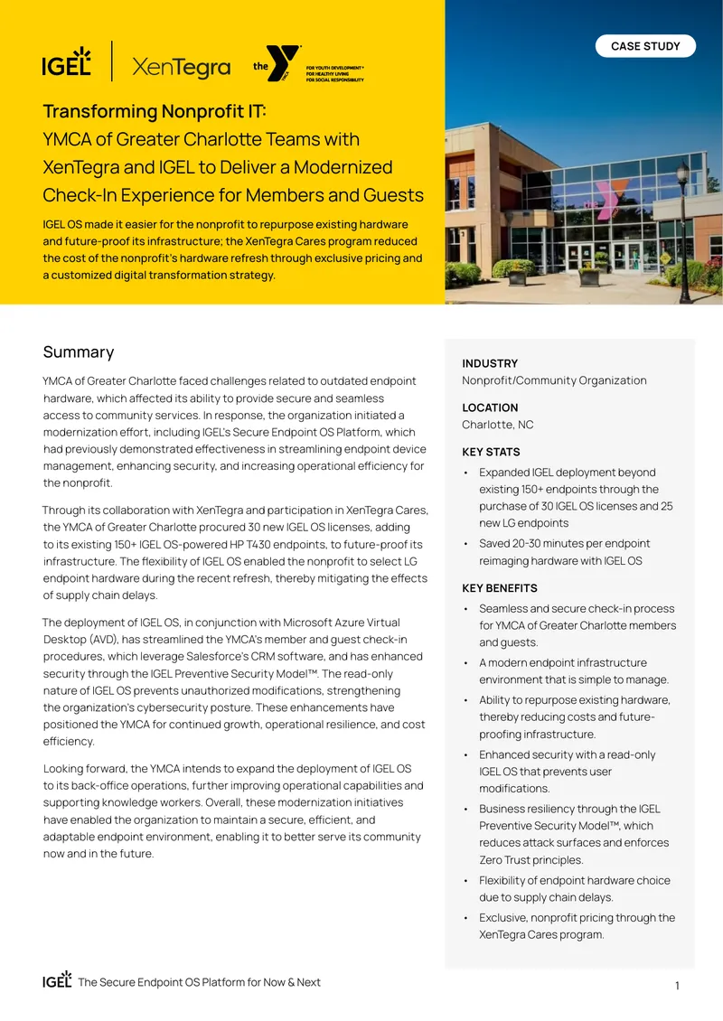 YMCA of Greater Charlotte Endpoint Modernization Case Study