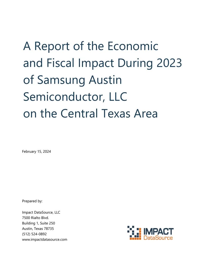 Economic Impact Report of Samsung Austin Semiconductor