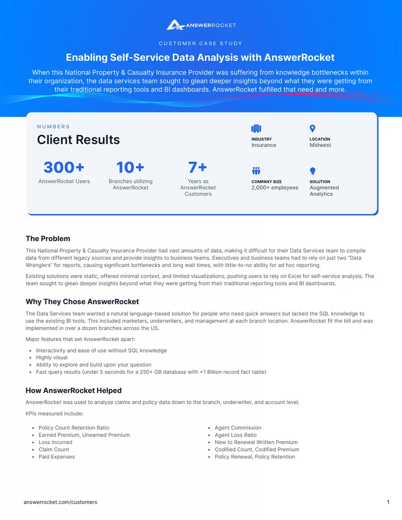 Enabling Self-Service Data Analysis with AnswerRocket