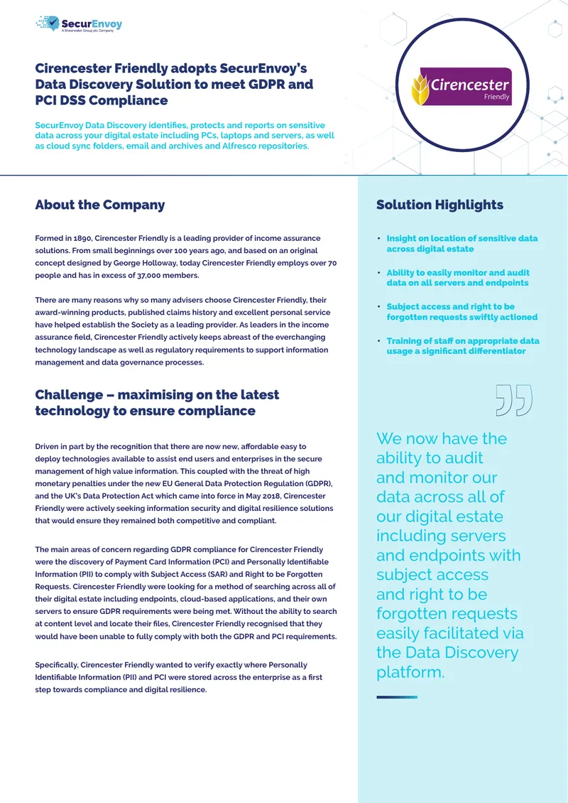 Data Discovery Solution for GDPR and PCI Compliance