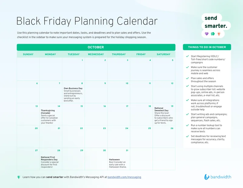 Black Friday Planning Calendar