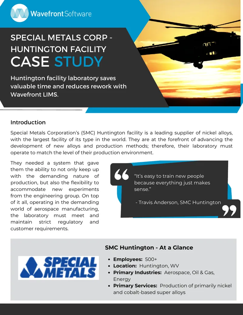 Special Metals Corporation Huntington Facility Case Study