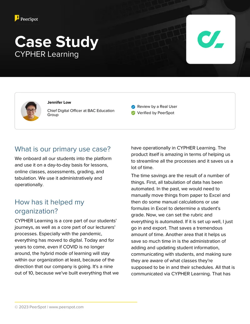 CYPHER Learning User Case Study