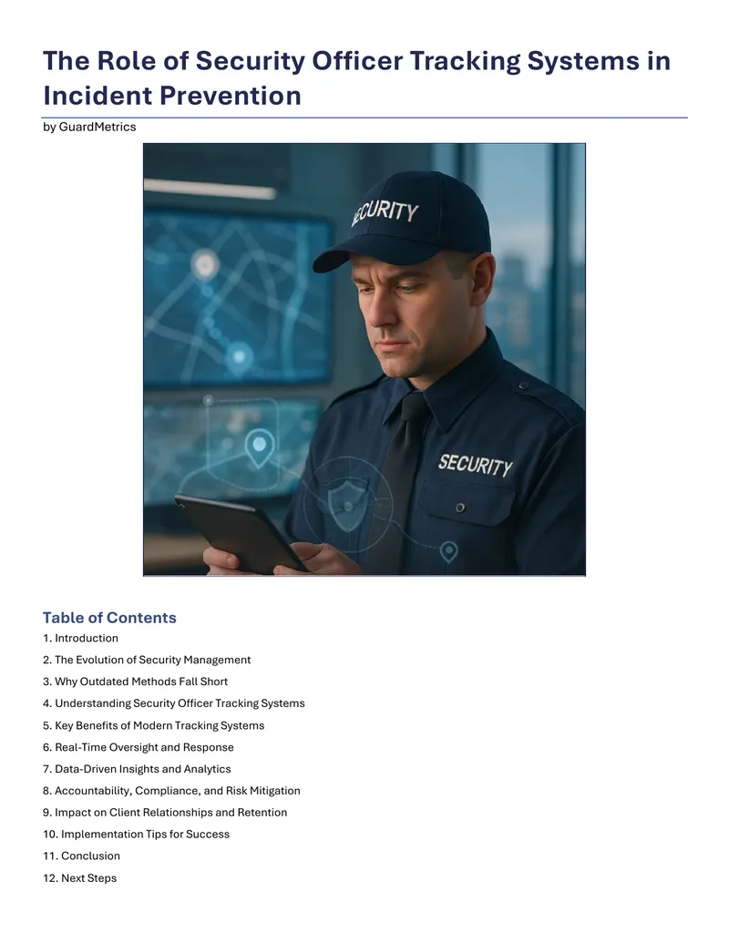 Role of Security Officer Tracking Systems in Incident Prevention