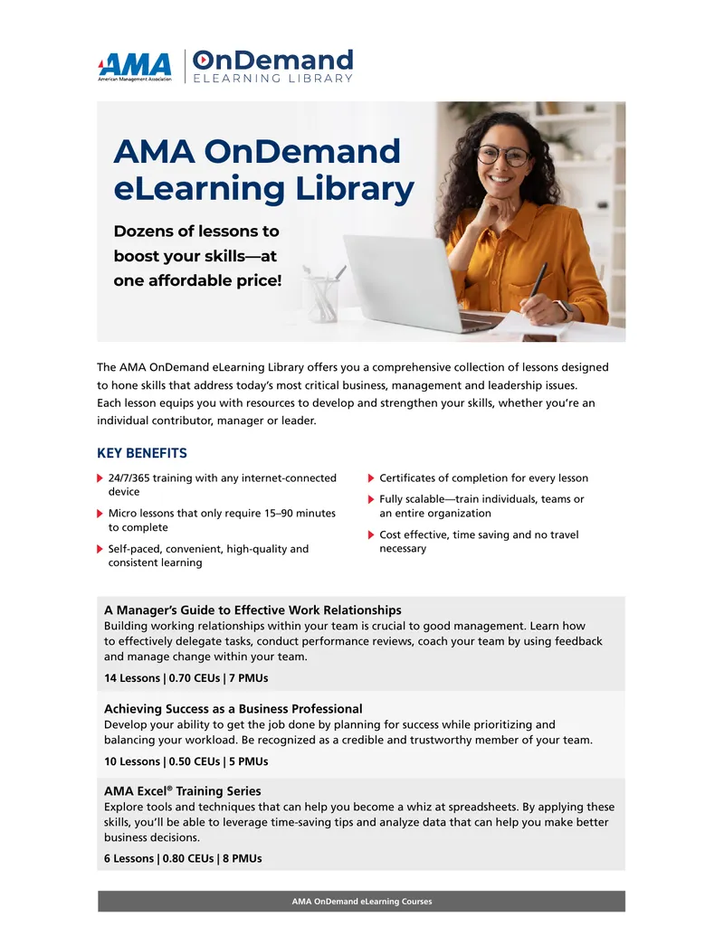 AMA OnDemand eLearning Course Offerings